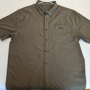 Under Armour Men's Casual Button Down Shirt - Brown